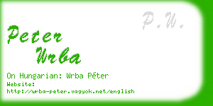 peter wrba business card